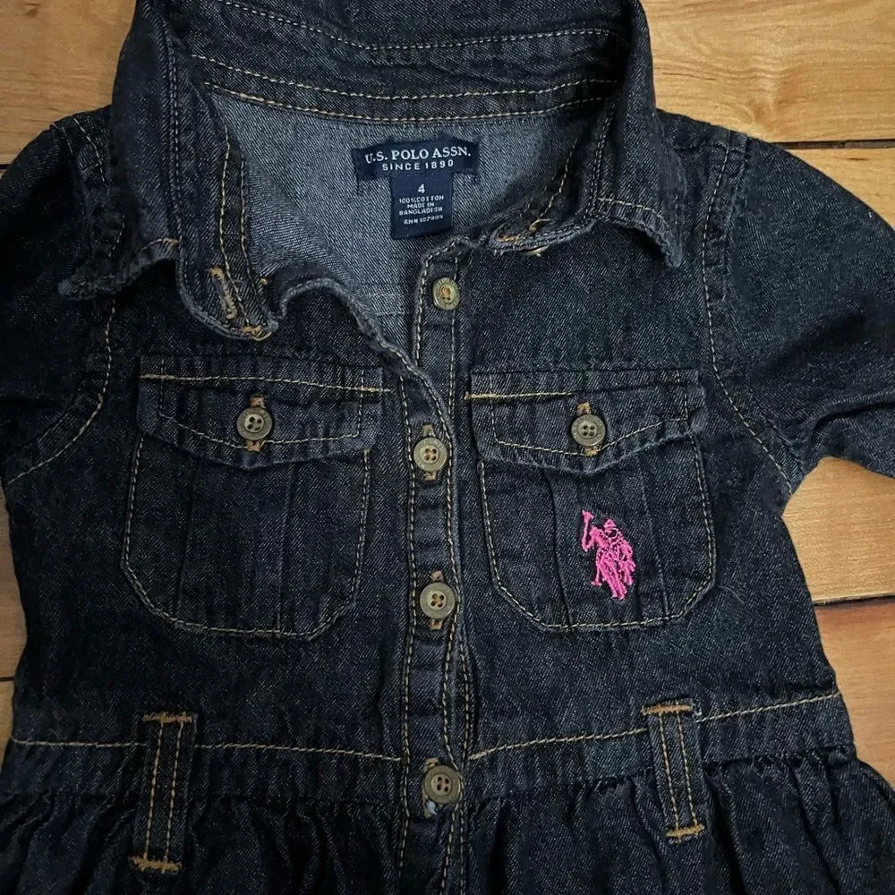 U.S Polo Association Denim Jean Dress Size 4T